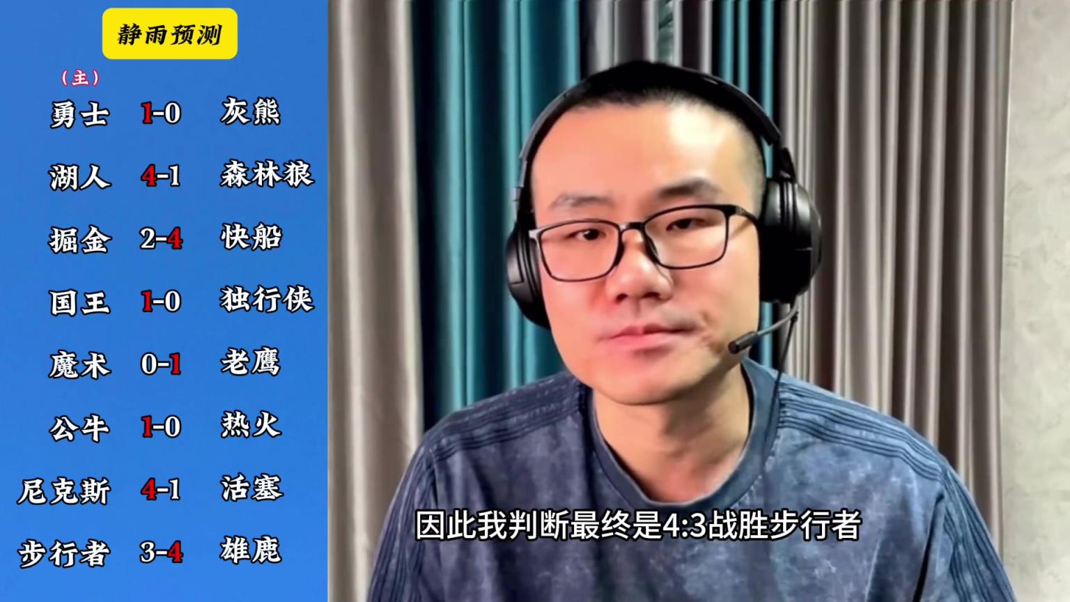 你同意嗎？靜雨對東西部季后賽球隊的預(yù)測：勇贏熊 湖船尼鹿晉級